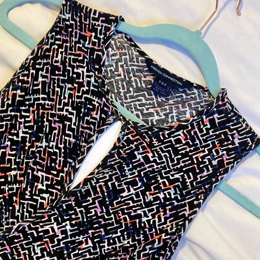 French Connection Mini Dress with Keyhole Neck